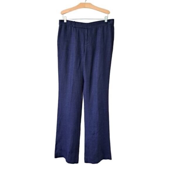 RALPH LAUREN Black Label Navy Blue Linen Pant Size 6 x 34" Straight Leg - Picture 5 of 10
